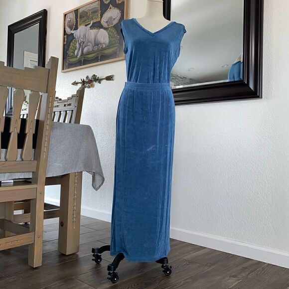 Weekenders Womens V-Neck Sleeveless Convertible Midi Maxi Dress Blue Size S/P - Picture 2 of 15